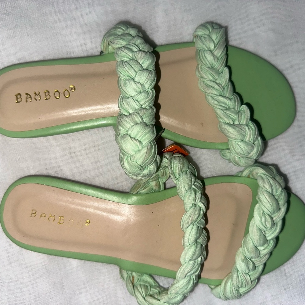 BAMBOO Women's Mint Braided Sandals. (105)